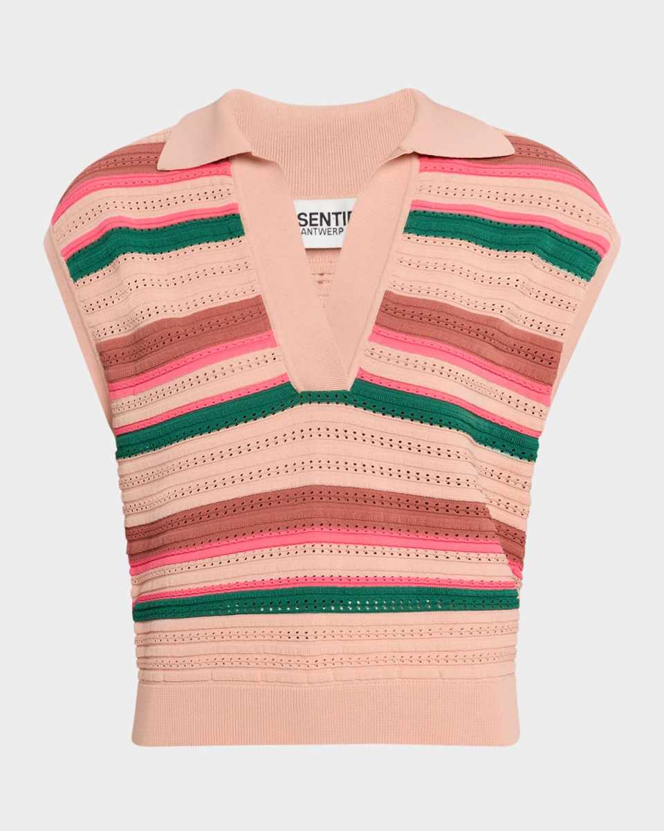 Hantwerp Striped Knit Polo